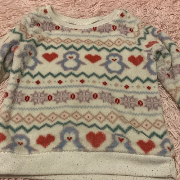 Girls 4T fleece printed sweater - Picture 1 of 4